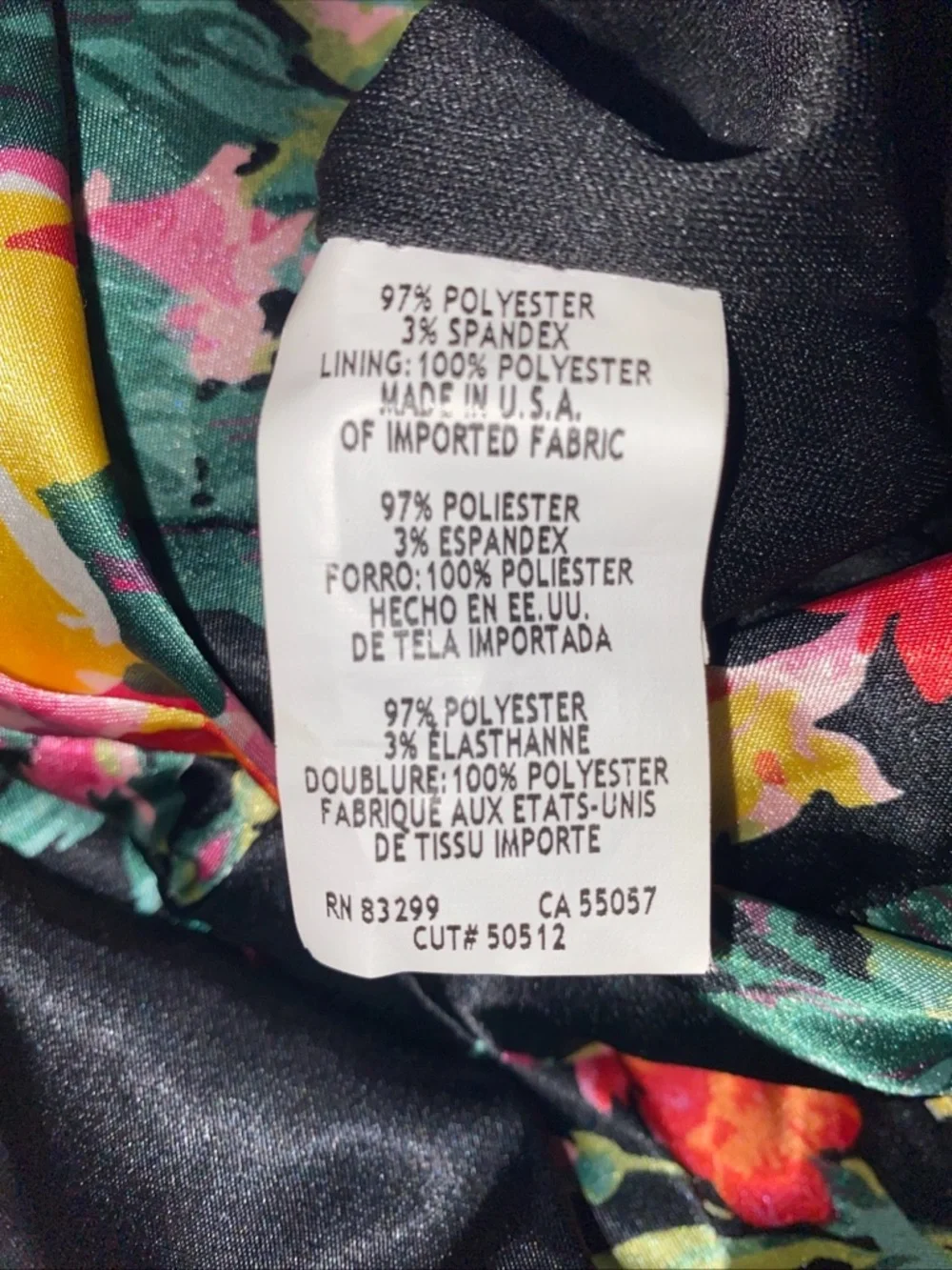 Jump Apparel Prom Gown  Dress 7/8 Black Floral Multi Colored - Picture 5 of 16